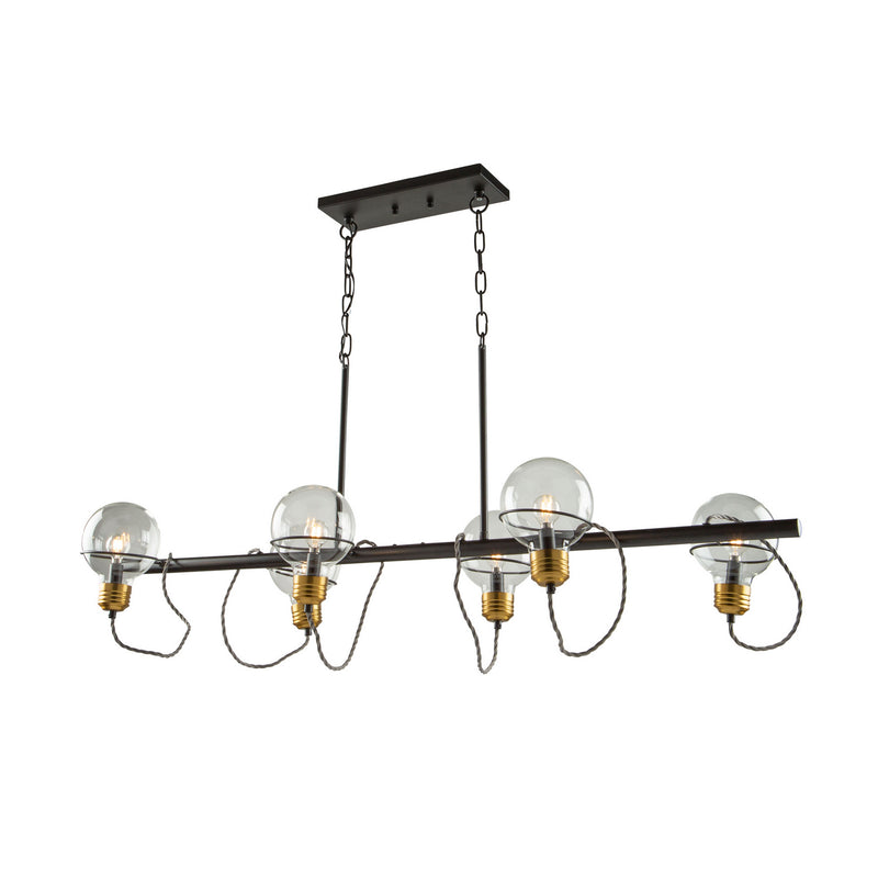 Artcraft Canada - AC11726BK - Six Light Island Pendant - Martina - Black and Brushed Brass