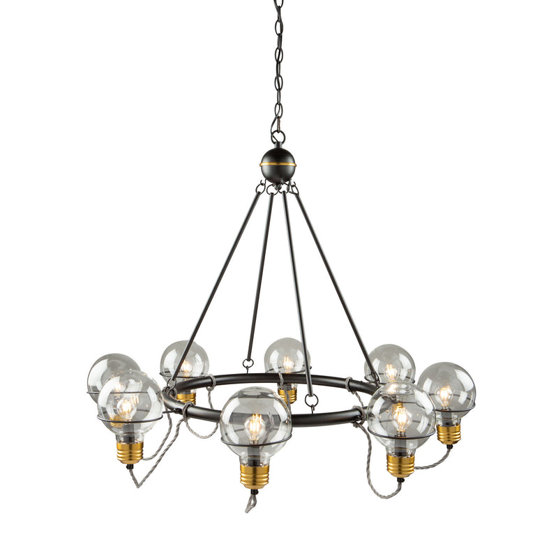 Eight Light Chandelier<br /><span style="color:#4AB0CE;">Entrega: 4-10 dias en USA</span><br /><span style="color:#4AB0CE;font-size:60%;">PREGUNTE POR ENTREGA EN PANAMA</span><br />Collection: Martina<br />Finish: Black and Brushed Brass