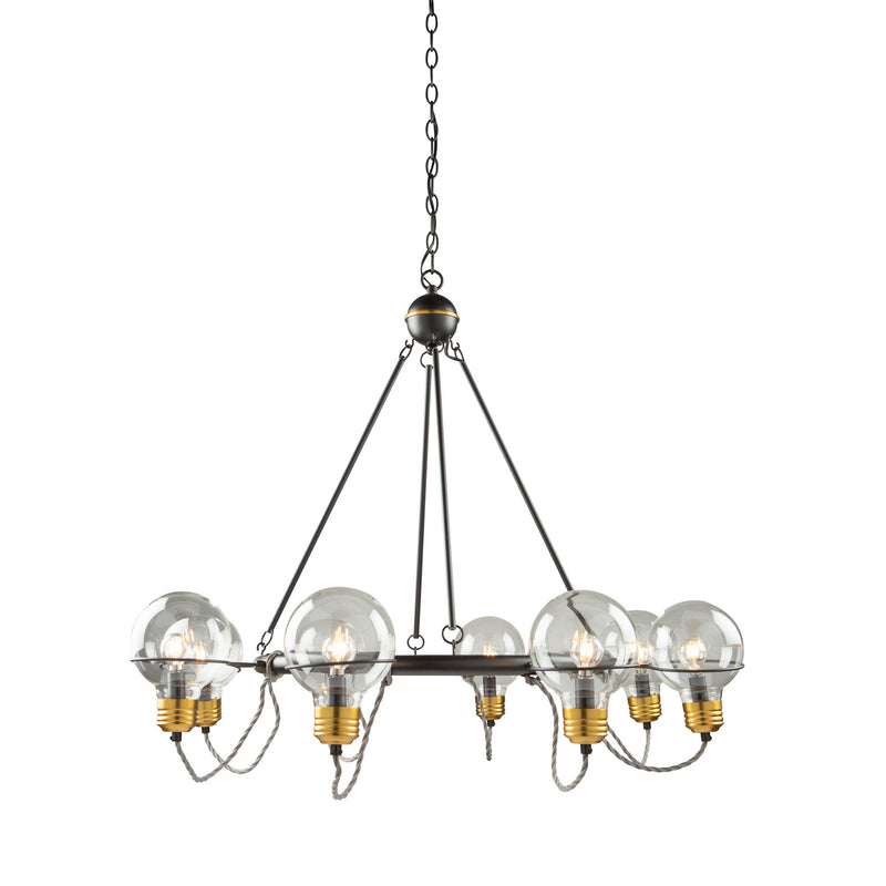 Eight Light Chandelier<br /><span style="color:#4AB0CE;">Entrega: 4-10 dias en USA</span><br /><span style="color:#4AB0CE;font-size:60%;">PREGUNTE POR ENTREGA EN PANAMA</span><br />Collection: Martina<br />Finish: Black and Brushed Brass