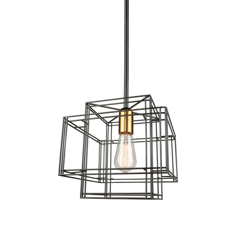 One Light Pendant<br /><span style="color:#4AB0CE;">Entrega: 4-10 dias en USA</span><br /><span style="color:#4AB0CE;font-size:60%;">PREGUNTE POR ENTREGA EN PANAMA</span><br />Collection: Artisan<br />Finish: Black and Brushed Brass