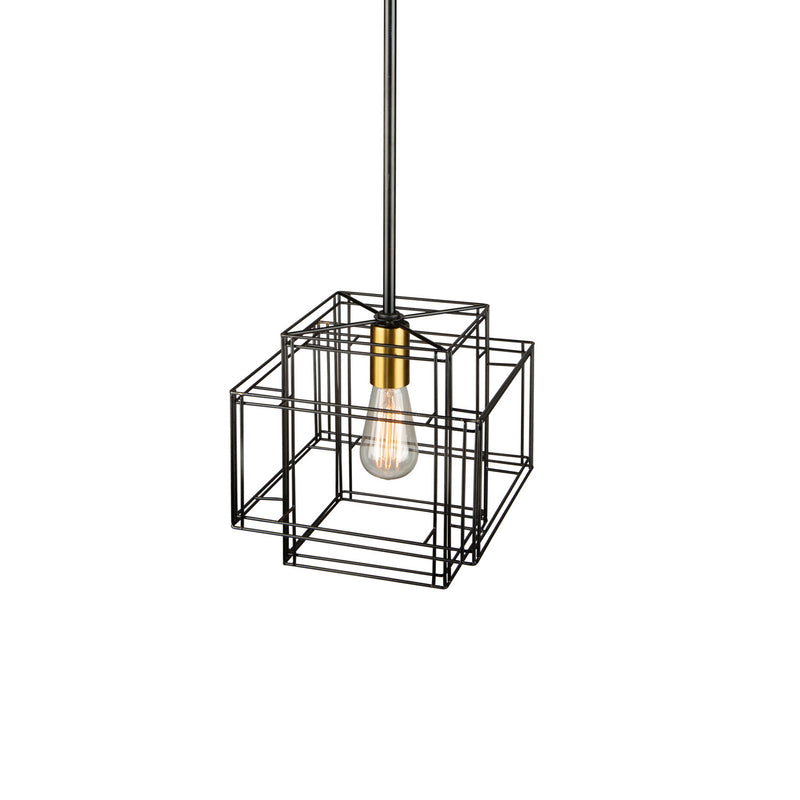 One Light Pendant<br /><span style="color:#4AB0CE;">Entrega: 4-10 dias en USA</span><br /><span style="color:#4AB0CE;font-size:60%;">PREGUNTE POR ENTREGA EN PANAMA</span><br />Collection: Artisan<br />Finish: Black and Brushed Brass