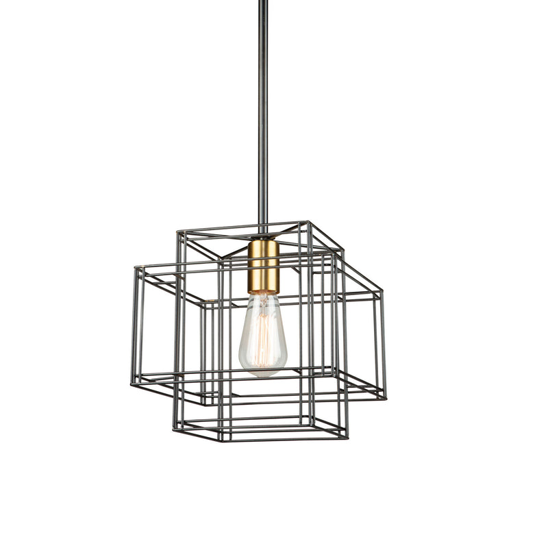 One Light Pendant<br /><span style="color:#4AB0CE;">Entrega: 4-10 dias en USA</span><br /><span style="color:#4AB0CE;font-size:60%;">PREGUNTE POR ENTREGA EN PANAMA</span><br />Collection: Artisan<br />Finish: Black and Brushed Brass