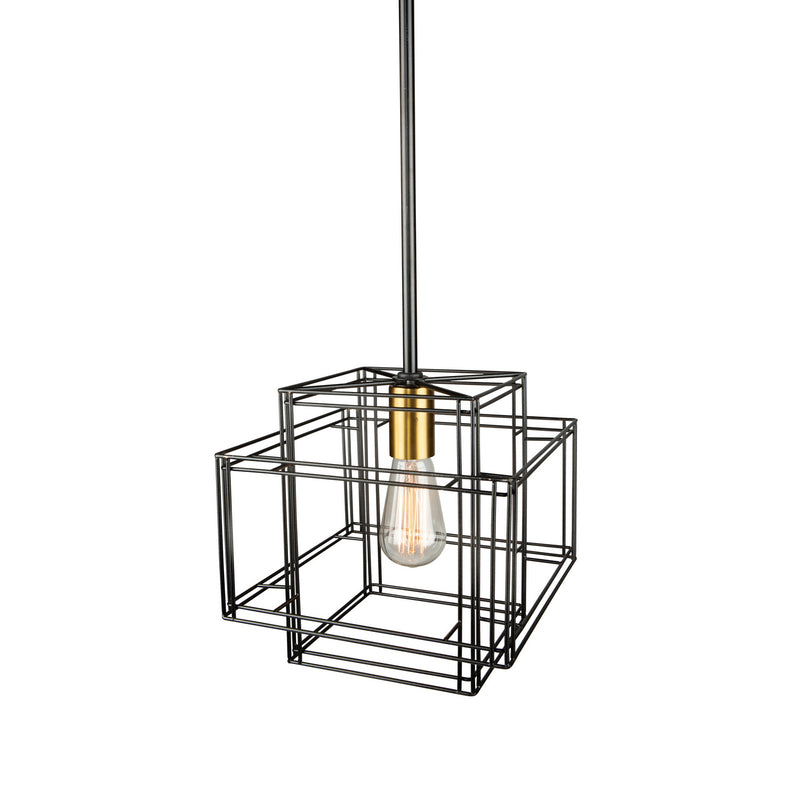 Artcraft Canada - AC11731BK - One Light Pendant - Artisan - Black and Brushed Brass