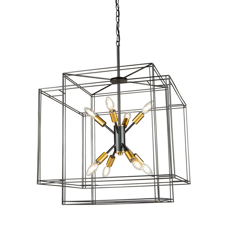 Eight Light Pendant<br /><span style="color:#4AB0CE;">Entrega: 4-10 dias en USA</span><br /><span style="color:#4AB0CE;font-size:60%;">PREGUNTE POR ENTREGA EN PANAMA</span><br />Collection: Artisan<br />Finish: Black and Brushed Brass