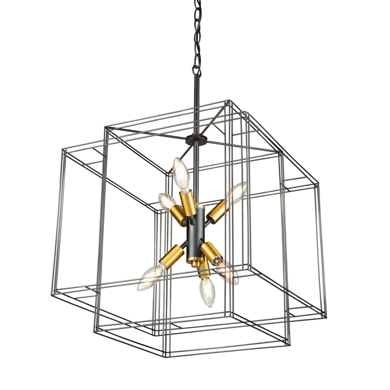 Eight Light Pendant<br /><span style="color:#4AB0CE;">Entrega: 4-10 dias en USA</span><br /><span style="color:#4AB0CE;font-size:60%;">PREGUNTE POR ENTREGA EN PANAMA</span><br />Collection: Artisan<br />Finish: Black and Brushed Brass