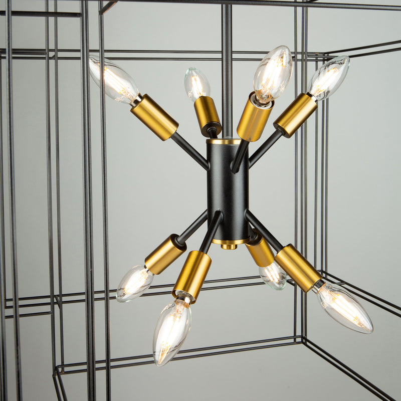 Artcraft Canada - AC11738BK - Eight Light Pendant - Artisan - Black and Brushed Brass