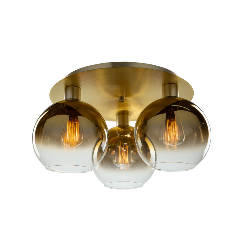 Artcraft Canada - SC13282GD - Three Light Semi-Flush Mount - Morning Mist - Gold