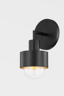 Troy Lighting - B8711-SBK/GL - One Light Wall Sconce - North - Soft Black/Gold Leaf