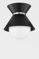 One Light Flush Mount<br /><span style="color:#4AB0CE;">Entrega: 4-10 dias en USA</span><br /><span style="color:#4AB0CE;font-size:60%;">PREGUNTE POR ENTREGA EN PANAMA</span><br />Collection: Scout<br />Finish: Soft Black/Polished Nickel