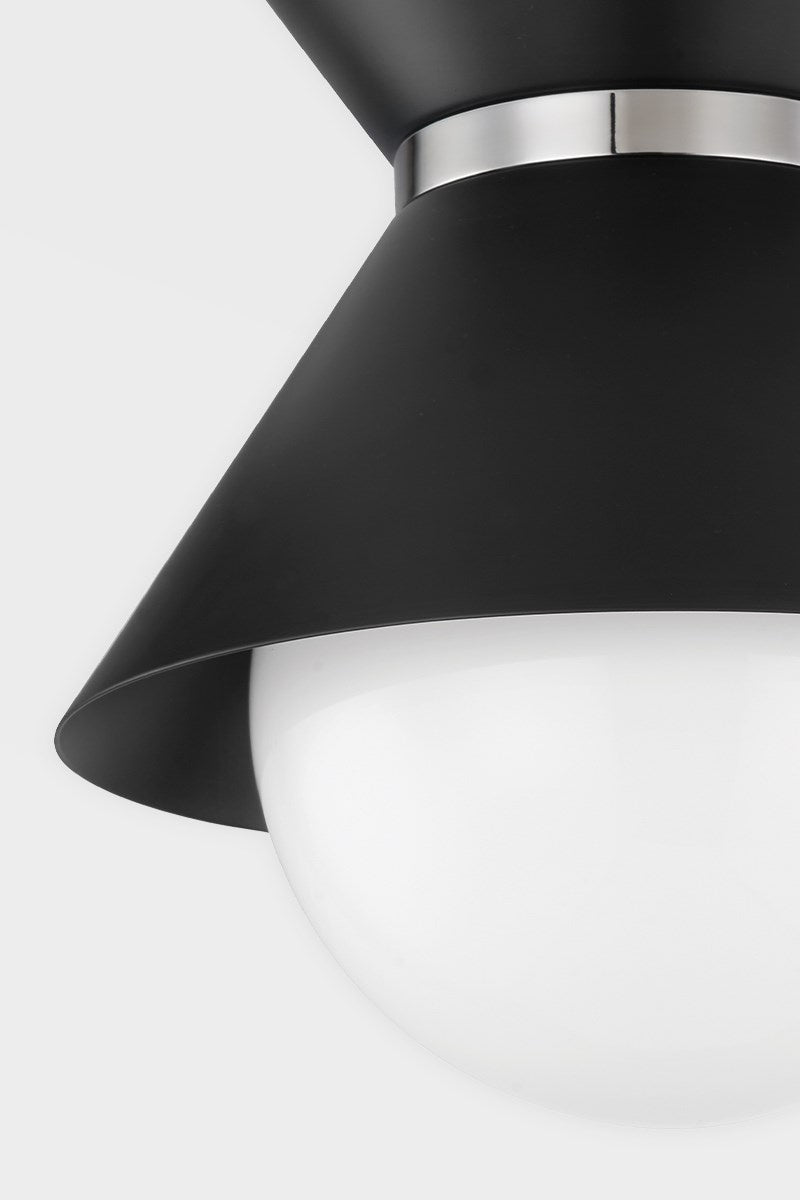 Troy Lighting - F8615-SBK/PN - One Light Pendant - Scout - Soft Black/Polished Nickel