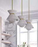 Troy Lighting - F8620-SWH/PBR - One Light Pendant - Scout - Soft White/Patina Brass