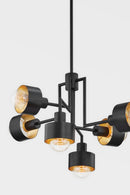 Troy Lighting - F8726-SBK/GL - Six Light Chandelier - North - Soft Black/Gold Leaf