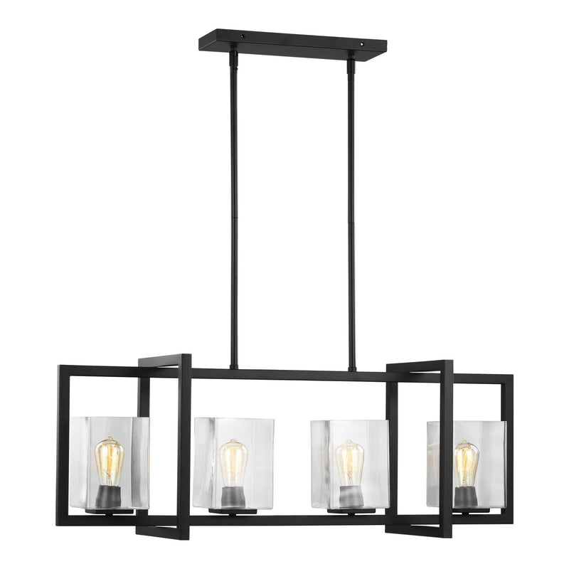 Four Light Island Pendant<br /><span style="color:#4AB0CE;">Entrega: 4-10 dias en USA</span><br /><span style="color:#4AB0CE;font-size:60%;">PREGUNTE POR ENTREGA EN PANAMA</span><br />Collection: Mitte<br />Finish: Midnight Black