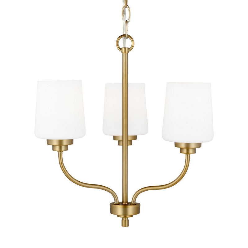Generation Lighting - 3102803-848 - Three Light Chandelier - Windom - Satin Brass
