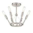 Six Light Semi Flush Mount<br /><span style="color:#4AB0CE;">Entrega: 4-10 dias en USA</span><br /><span style="color:#4AB0CE;font-size:60%;">PREGUNTE POR ENTREGA EN PANAMA</span><br />Collection: Royalty<br />Finish: Brushed Nickel