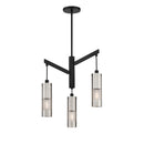 Three Light Chandelier<br /><span style="color:#4AB0CE;">Entrega: 4-10 dias en USA</span><br /><span style="color:#4AB0CE;font-size:60%;">PREGUNTE POR ENTREGA EN PANAMA</span><br />Collection: Grid 3<br />Finish: Brushed Nickel and Coal Highlights