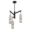 George Kovacs - P1593-691 - Three Light Chandelier - Grid 3 - Brushed Nickel and Coal Highlights