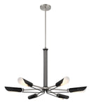 George Kovacs - P1696-691 - Six Light Chandelier - Turbine - Brushed Nickel and Coal Highlights