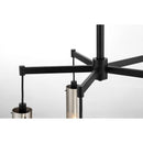 George Kovacs - P1595-691 - Five Light Chandelier - Grid 3 - Brushed Nickel and Coal Highlights