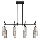Eight Light Island Pendant<br /><span style="color:#4AB0CE;">Entrega: 4-10 dias en USA</span><br /><span style="color:#4AB0CE;font-size:60%;">PREGUNTE POR ENTREGA EN PANAMA</span><br />Collection: Grid 3<br />Finish: Brushed Nickel and Coal Highlights