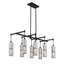 Eight Light Island Pendant<br /><span style="color:#4AB0CE;">Entrega: 4-10 dias en USA</span><br /><span style="color:#4AB0CE;font-size:60%;">PREGUNTE POR ENTREGA EN PANAMA</span><br />Collection: Grid 3<br />Finish: Brushed Nickel and Coal Highlights