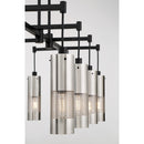 George Kovacs - P1598-691 - Eight Light Island Pendant - Grid 3 - Brushed Nickel and Coal Highlights