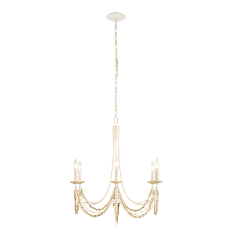 Six Light Chandelier<br /><span style="color:#4AB0CE;">Entrega: 4-10 dias en USA</span><br /><span style="color:#4AB0CE;font-size:60%;">PREGUNTE POR ENTREGA EN PANAMA</span><br />Collection: Brentwood<br />Finish: Country White