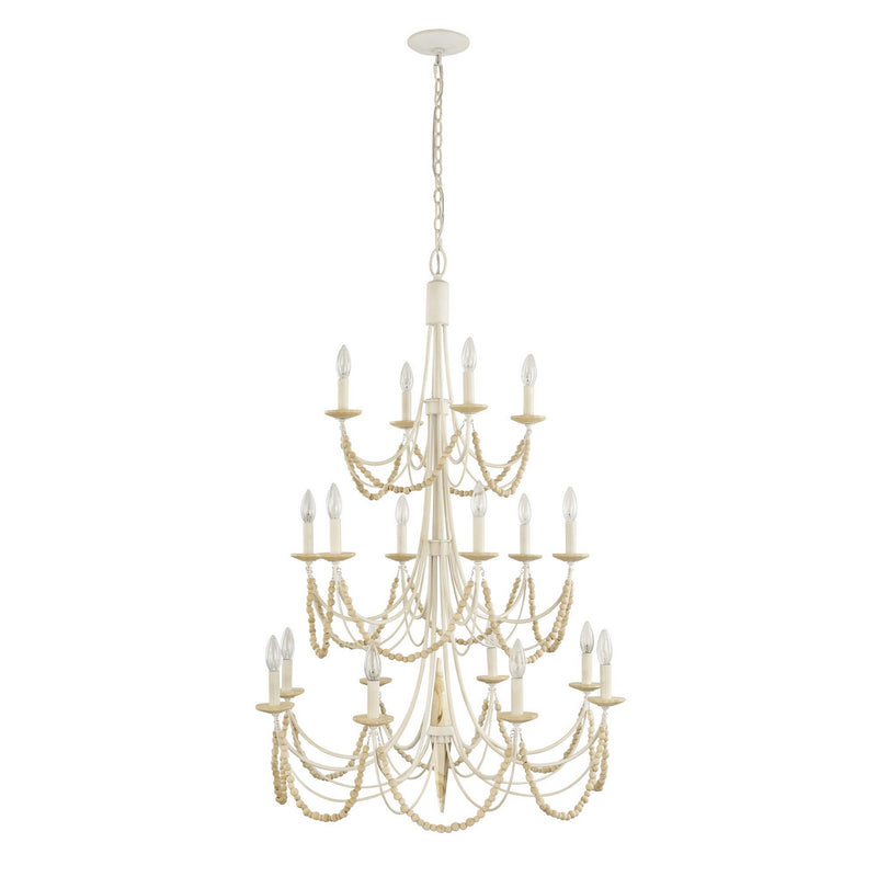 18 Light Chandelier<br /><span style="color:#4AB0CE;">Entrega: 4-10 dias en USA</span><br /><span style="color:#4AB0CE;font-size:60%;">PREGUNTE POR ENTREGA EN PANAMA</span><br />Collection: Brentwood<br />Finish: Country White