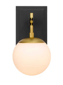 One Light Bath<br /><span style="color:#4AB0CE;">Entrega: 4-10 dias en USA</span><br /><span style="color:#4AB0CE;font-size:60%;">PREGUNTE POR ENTREGA EN PANAMA</span><br />Collection: Allie<br />Finish: Black/Satin Brass