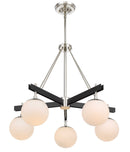 Five Light Chandelier<br /><span style="color:#4AB0CE;">Entrega: 4-10 dias en USA</span><br /><span style="color:#4AB0CE;font-size:60%;">PREGUNTE POR ENTREGA EN PANAMA</span><br />Collection: Allie<br />Finish: Black/Polished Nickel