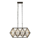 Varaluz - 353N03MBFG - Three Light Linear Pendant - Marcia - Matte Black/French Gold