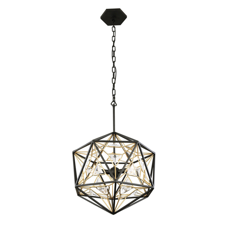 Varaluz - 353P03MBFG - Three Light Pendant - Marcia - Matte Black/French Gold