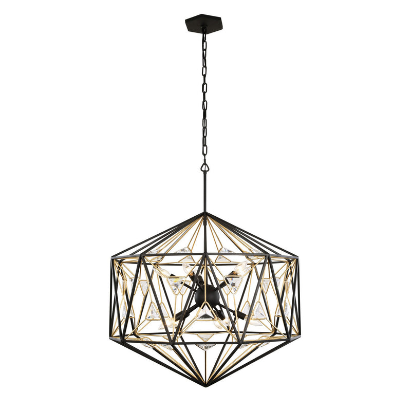 Ten Light Pendant<br /><span style="color:#4AB0CE;">Entrega: 4-10 dias en USA</span><br /><span style="color:#4AB0CE;font-size:60%;">PREGUNTE POR ENTREGA EN PANAMA</span><br />Collection: Marcia<br />Finish: Matte Black/French Gold