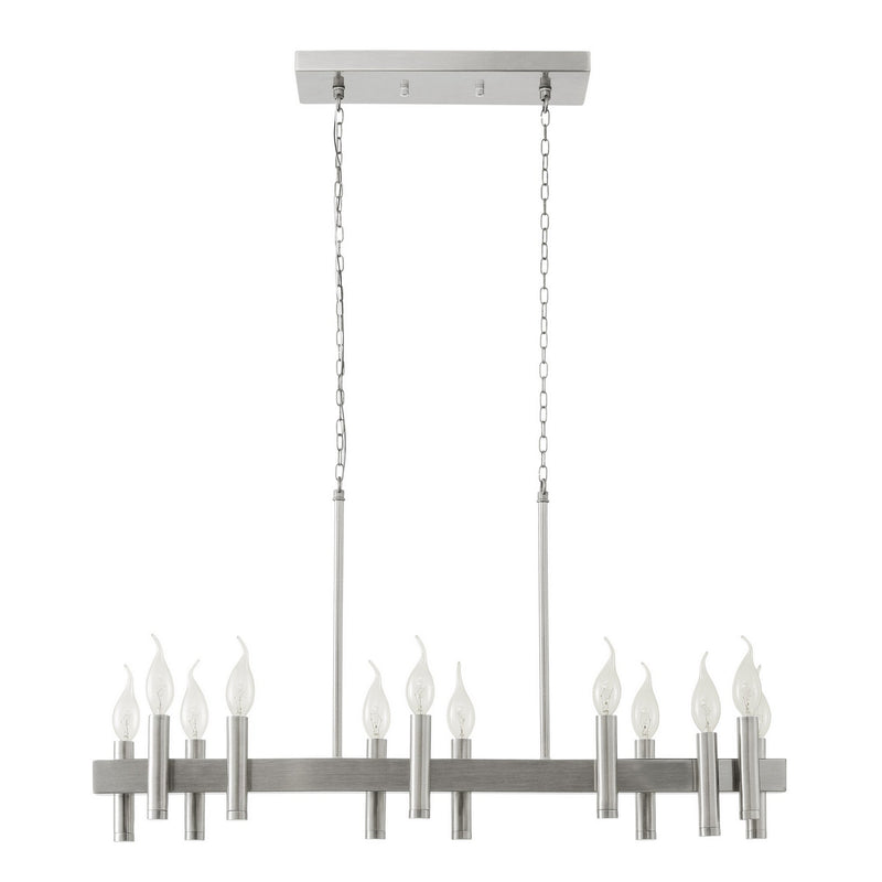 12 Light Linear Pendant<br /><span style="color:#4AB0CE;">Entrega: 4-10 dias en USA</span><br /><span style="color:#4AB0CE;font-size:60%;">PREGUNTE POR ENTREGA EN PANAMA</span><br />Collection: Collette<br />Finish: Satin Nickel