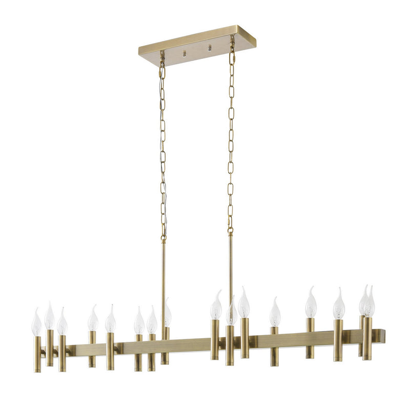 16 Light Linear Pendant<br /><span style="color:#4AB0CE;">Entrega: 4-10 dias en USA</span><br /><span style="color:#4AB0CE;font-size:60%;">PREGUNTE POR ENTREGA EN PANAMA</span><br />Collection: Collette<br />Finish: Antique Brass