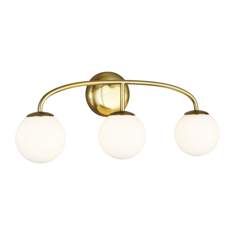 Three Light Vanity<br /><span style="color:#4AB0CE;">Entrega: 4-10 dias en USA</span><br /><span style="color:#4AB0CE;font-size:60%;">PREGUNTE POR ENTREGA EN PANAMA</span><br />Collection: Galassia<br />Finish: Burnished Brass