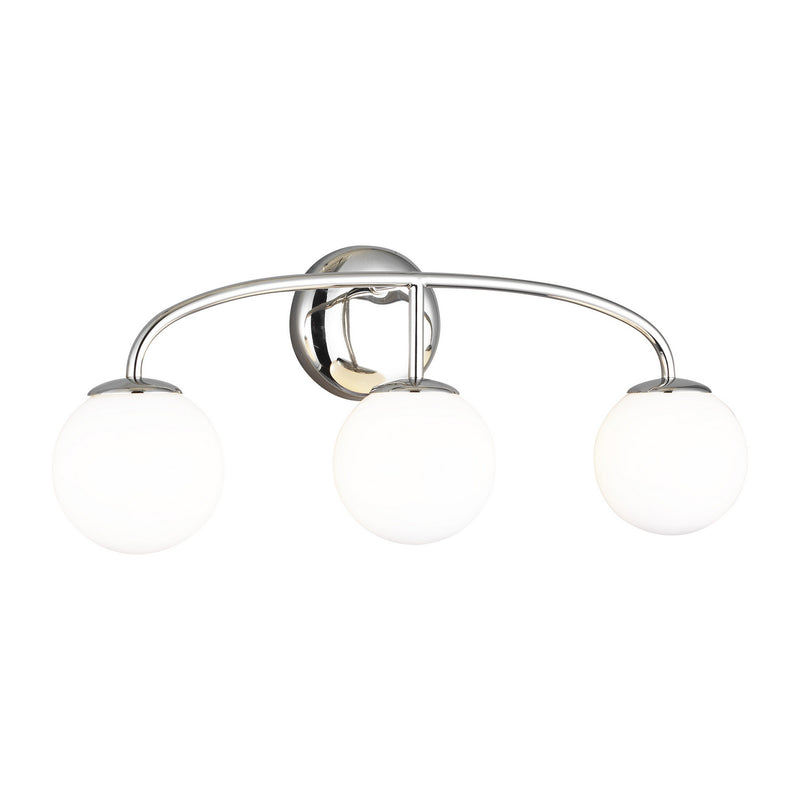 Three Light Vanity<br /><span style="color:#4AB0CE;">Entrega: 4-10 dias en USA</span><br /><span style="color:#4AB0CE;font-size:60%;">PREGUNTE POR ENTREGA EN PANAMA</span><br />Collection: Galassia<br />Finish: Polished Nickel