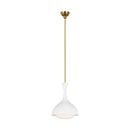One Light Pendant<br /><span style="color:#4AB0CE;">Entrega: 4-10 dias en USA</span><br /><span style="color:#4AB0CE;font-size:60%;">PREGUNTE POR ENTREGA EN PANAMA</span><br />Collection: Lucerne<br />Finish: Matte White and Burnished Brass