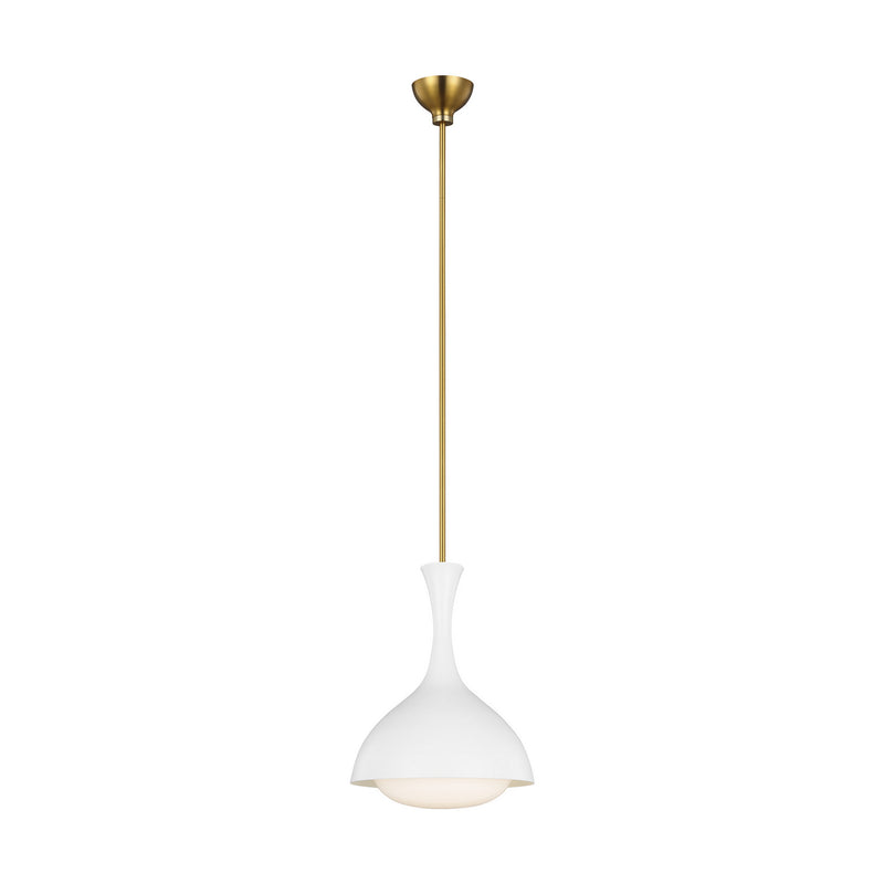 One Light Pendant<br /><span style="color:#4AB0CE;">Entrega: 4-10 dias en USA</span><br /><span style="color:#4AB0CE;font-size:60%;">PREGUNTE POR ENTREGA EN PANAMA</span><br />Collection: Lucerne<br />Finish: Matte White and Burnished Brass