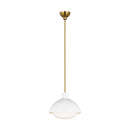 One Light Pendant<br /><span style="color:#4AB0CE;">Entrega: 4-10 dias en USA</span><br /><span style="color:#4AB0CE;font-size:60%;">PREGUNTE POR ENTREGA EN PANAMA</span><br />Collection: Lucerne<br />Finish: Matte White and Burnished Brass