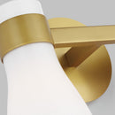 Two Light Vanity<br /><span style="color:#4AB0CE;">Entrega: 4-10 dias en USA</span><br /><span style="color:#4AB0CE;font-size:60%;">PREGUNTE POR ENTREGA EN PANAMA</span><br />Collection: Moritz<br />Finish: Burnished Brass with Milk White Glass