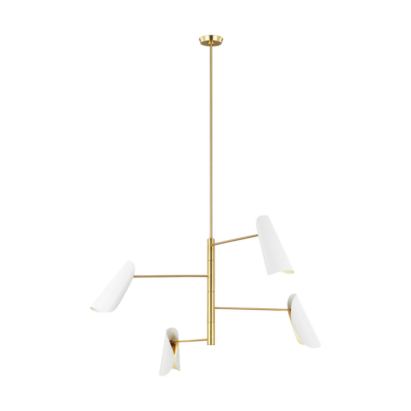 Visual Comfort Studio - AEC1024BBSMWT - Four Light Chandelier - Tresa - Matte White and Burnished Brass