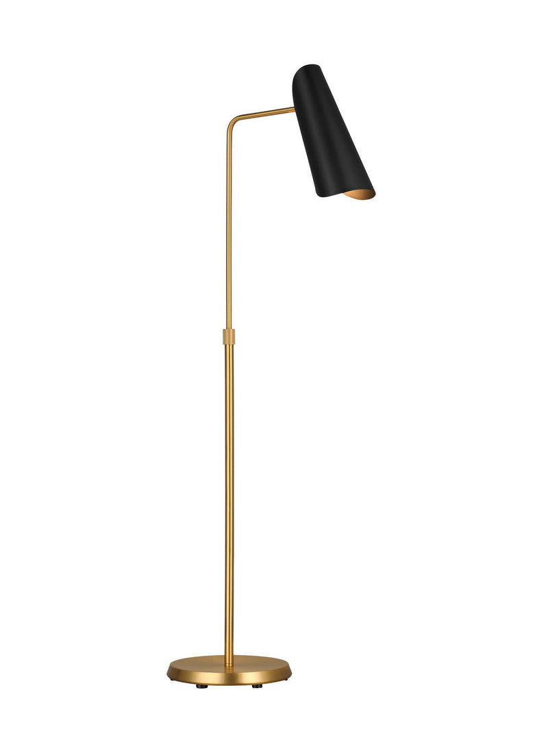 One Light Floor Lamp<br /><span style="color:#4AB0CE;">Entrega: 4-10 dias en USA</span><br /><span style="color:#4AB0CE;font-size:60%;">PREGUNTE POR ENTREGA EN PANAMA</span><br />Collection: Tresa<br />Finish: Midnight Black and Burnished Brass