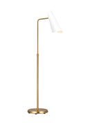 One Light Floor Lamp<br /><span style="color:#4AB0CE;">Entrega: 5-6 semanas en USA</span><br /><span style="color:#4AB0CE;font-size:60%;">PREGUNTE POR ENTREGA EN PANAMA</span><br />Collection: Tresa<br />Finish: Matte White and Burnished Brass