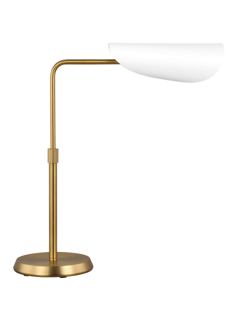 One Light Table Lamp<br /><span style="color:#4AB0CE;">Entrega: 4-10 dias en USA</span><br /><span style="color:#4AB0CE;font-size:60%;">PREGUNTE POR ENTREGA EN PANAMA</span><br />Collection: Tresa<br />Finish: Matte White and Burnished Brass