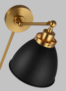 One Light Wall Sconce<br /><span style="color:#4AB0CE;">Entrega: 7-8 semanas en USA</span><br /><span style="color:#4AB0CE;font-size:60%;">PREGUNTE POR ENTREGA EN PANAMA</span><br />Collection: Wellfleet<br />Finish: Midnight Black and Burnished Brass
