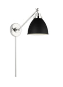 One Light Wall Sconce<br /><span style="color:#4AB0CE;">Entrega: 4-10 dias en USA</span><br /><span style="color:#4AB0CE;font-size:60%;">PREGUNTE POR ENTREGA EN PANAMA</span><br />Collection: Wellfleet<br />Finish: Midnight Black and Polished Nickel