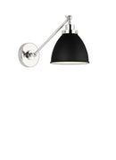 One Light Wall Sconce<br /><span style="color:#4AB0CE;">Entrega: 4-10 dias en USA</span><br /><span style="color:#4AB0CE;font-size:60%;">PREGUNTE POR ENTREGA EN PANAMA</span><br />Collection: Wellfleet<br />Finish: Midnight Black and Polished Nickel