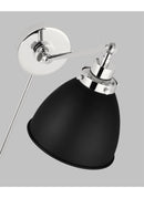 One Light Wall Sconce<br /><span style="color:#4AB0CE;">Entrega: 4-10 dias en USA</span><br /><span style="color:#4AB0CE;font-size:60%;">PREGUNTE POR ENTREGA EN PANAMA</span><br />Collection: Wellfleet<br />Finish: Midnight Black and Polished Nickel