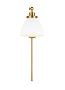 One Light Wall Sconce<br /><span style="color:#4AB0CE;">Entrega: 4-10 dias en USA</span><br /><span style="color:#4AB0CE;font-size:60%;">PREGUNTE POR ENTREGA EN PANAMA</span><br />Collection: Wellfleet<br />Finish: Matte White and Burnished Brass